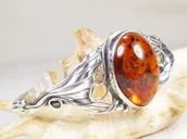 Bransoletki - 525-3 Bransoleta Srebro z Bursztynem -HAND MADE- - miniaturka - grafika 1
