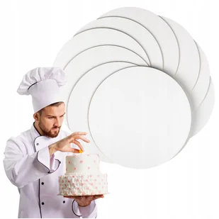 PODKŁAD POD TORT OKRĄGŁY 28CM 10SZT HDF PODKŁADKI SZTYWNY BEZZAPACHOWY - Dodatki do ciast w proszku - miniaturka - grafika 1
