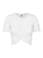 Koszulki i topy damskie - Noisy may Damski T-shirt Nmtwiggi S/S Top S, Bright White, XL - miniaturka - grafika 1