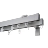 Karnisze - Karnisz apartamentowy 200 cm podwójny chrom - miniaturka - grafika 1