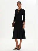 Sukienki - KARL LAGERFELD Sukienka dzianinowa B1W13003 Czarny Regular Fit - miniaturka - grafika 1