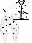 Moda i Uroda OUTLET - KOMPLET KAFTANIK + PÓŁŚPIOCH Myszka BIEL 62 KLEKLE - miniaturka - grafika 1