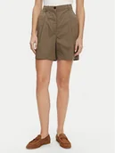 Spodenki damskie - Tommy Hilfiger Bermudy WW0WW44764 Brązowy Relaxed Fit - miniaturka - grafika 1