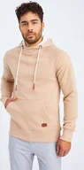 Bluzy męskie - Bluza męska z kapturem Leif Nelson LN-8125, jasnobrązowy melanż / XL - miniaturka - grafika 1