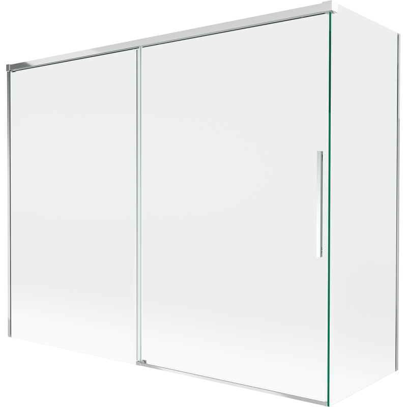 Mexen Rox parawan nawannowy 2-skrzydłowy rozsuwany 190 + 80 x 150 cm, transparent, chrom - 8C9-190-080-01-00