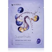 Maseczki do twarzy - KORIKA SuperFruits Blueberry - Detoxifying Sheet Mask detoksująca maska płócienna Blueberry 25 g - miniaturka - grafika 1