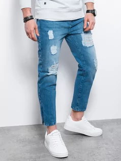 Spodnie męskie - Spodnie męskie jeansowe - niebieski V3 P1028 - grafika 1