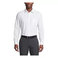 Koszule męskie - Van Heusen Poplin Regular Fit Solid Point Collar Dress Shirt Koszula męska, Biały, L - miniaturka - grafika 1
