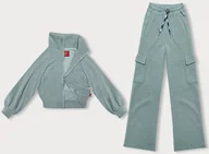 Komplety damskie - CASUALOWY KOMPLET ZE SPODNIAMI TYPU CARGO MIĘTOWY (AMG-338A) - LHD - miniaturka - grafika 1