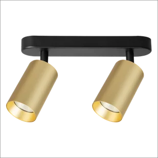 Pipe lampa sufitowa (spot) 2xGU10 czarna/złota ML1161 - Lampy sufitowe - miniaturka - grafika 1