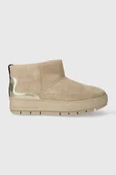Śniegowce damskie - Tommy Hilfiger śniegowce skórzane METALLIC SUEDE SNOWBOOT kolor beżowy FW0FW07850 - miniaturka - grafika 1