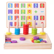 Zabawki interaktywne dla dzieci - Drewniane Liczydło Montessori Kalkulator Nauka - miniaturka - grafika 1