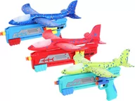 Samoloty i helikoptery - Wyrzutnia Samolotów Styropianowych Pistolet Na Strzałki Samoloty Rzutki 2W1 Mix - miniaturka - grafika 1