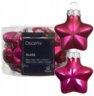 Bombki - Zestaw 12 szklanych bombek kształt gwiazdki 4,5cm fioletowe mat i błysk - miniaturka - grafika 1