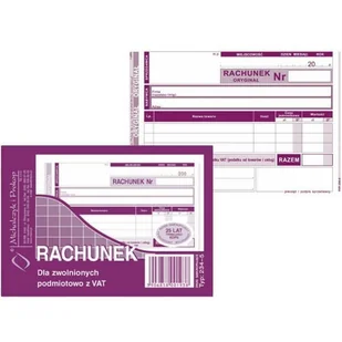 Rachunek dla zwolnionych z Vatu 234-5 A6 o+1k - Druki akcydensowe - miniaturka - grafika 1