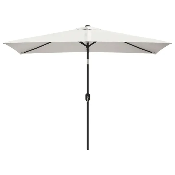 Parasol ogrodowy UV i deszczoodporny, piaskowy, 200x300 cm, stalowy słup 3
