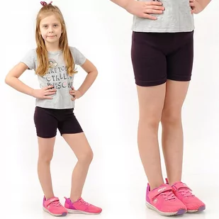 Krótkie spodenki Legginsy 1/2 Kolarki Dziecięce Getry Szorty Fioletowe 116 - Spodenki damskie - miniaturka - grafika 1