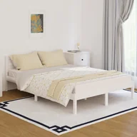 Łóżka - Lumarko Łóżko dzienne, lite drewno sosnowe, 140x200 cm, białe - miniaturka - grafika 1