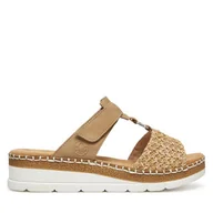 Klapki i japonki damskie - Klapki Rieker V1243-60 Beżowy - miniaturka - grafika 1