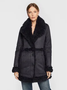 Zadig&Voltaire Kożuch Festif WWCO00188 Czarny Regular Fit - Płaszcze damskie - miniaturka - grafika 1