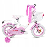 Rowery - Rower dziecięcy SIrox Rainbow 12 White/Pink 12" Biały/Różowy perłowy - miniaturka - grafika 1