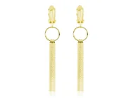 Srebrne klipsy Regina z łańcuszkami - 24k złocenie