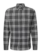 Koszule męskie - Mavi Męska koszula z długim rękawem, czarna kratka, M - miniaturka - grafika 1