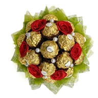 Zestawy upominkowe - Bukiet Z Cukierków Rocher Czerwień - miniaturka - grafika 1