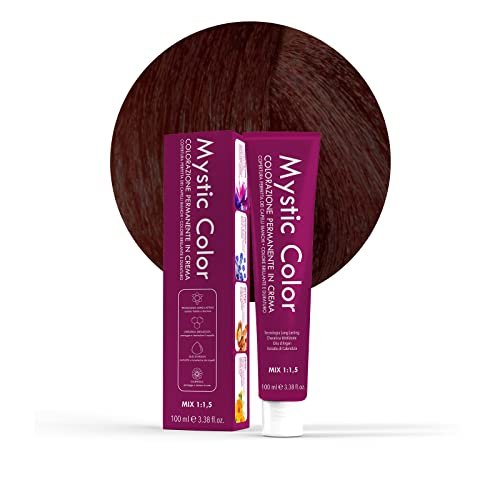 Mystic Color - Kolor jasnokasztanowy miedź 5,4 - farba do włosów - Profesjonalna farba w kremowym długotrwała - z hydrolizowaną keratyną, olejkiem arganowym i nagietkiem - 100 ml