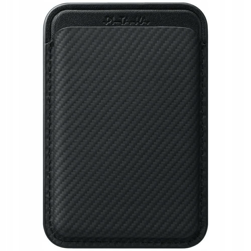 Portfel magnetyczny Pitaka Woven Wallet MagSafe do telefonu czarno szary