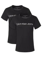 Koszulki i topy damskie - Calvin Klein Jeans Komplet 2 t-shirtów J20J220161 Czarny Slim Fit - miniaturka - grafika 1