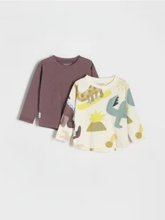 Reserved - Bawełniany longsleeve 2 pack - fioletowy - Bluzki dla niemowląt - miniaturka - grafika 1