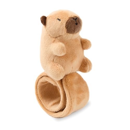 TRENDHAUS 968616 – Capybara Love Snap, ok. 30 x 8 cm, bransoletka zatrzaskowa z pluszowym capybara