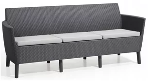 Allibert Ogrodowa polirattanowa sofa SALEMO - trzyosobowa, grafitowa - Ławki ogrodowe - miniaturka - grafika 3