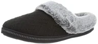 Kapcie damskie - Skechers Damskie kapcie Cozy Campfire Home Essential, Czarny sweter dzianinowy sztuczne futro, 40 EU - miniaturka - grafika 1