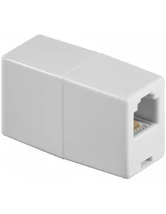 Goobay R ohne Kennzeichnung TEL ADAP RJ11/6P4C 2xF JACK/JACK WHITE 4040849930522 - Kable miedziane - miniaturka - grafika 1
