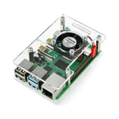 Podzespoły elektroniczne - Obudowa do Raspberry Pi 4B/3B+/3B/2B otwarta z wentylatorem - przezroczysta - miniaturka - grafika 1