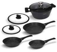 Zestawy garnków i patelni - Zestaw garnka patelni i pokrywek 7 el. Black Stone Zwieger - miniaturka - grafika 1
