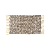 Dywaniki łazienkowe - Dywanik Boho 45 x 75 cm kreski beżowo-czarny - miniaturka - grafika 1