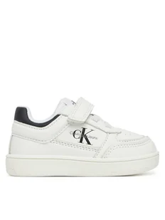 Calvin Klein Jeans Sneakersy Low Cut Lace-Up/ Velcro Sneaker V1X9-82077-1355 M Biały - Buty dla chłopców - miniaturka - grafika 1