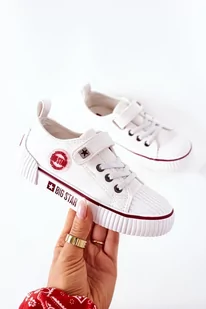 Dziecięce Skórzane Trampki BIG STAR II374040 Białe - Zazoo - Trampki damskie - miniaturka - grafika 1
