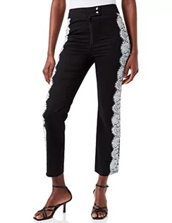 Spodnie damskie - Love Moschino Spodnie damskie o kroju slim fit spodnie na co dzień, Czarny, 38 - grafika 1