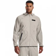 Kurtki męskie - Męska kurtka treningowa UNDER ARMOUR Project Rock Unstoppable Jacket - beżowa - miniaturka - grafika 1