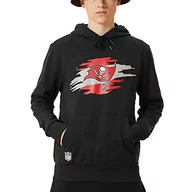 Bluzy męskie - New Era Męska bluza z kapturem NFL Tear Logo Hoody Tambuc Blk, czarna, 4XL - miniaturka - grafika 1