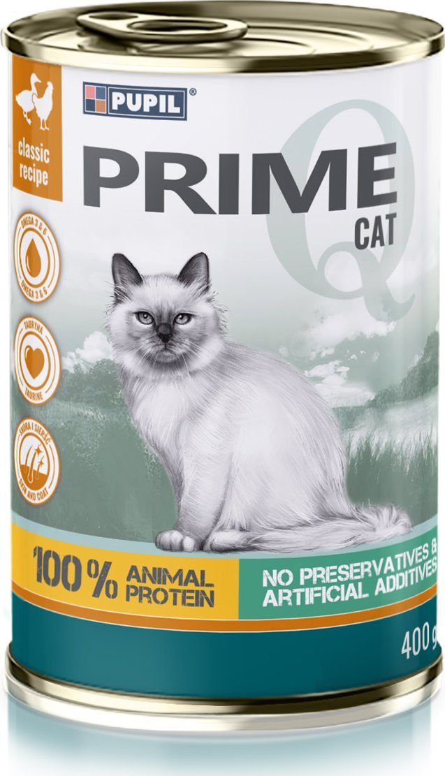 PUPIL Prime Karma mokra dla kota PUPIL Prime bogata w kurczaka z kaczką 10 x 400 g