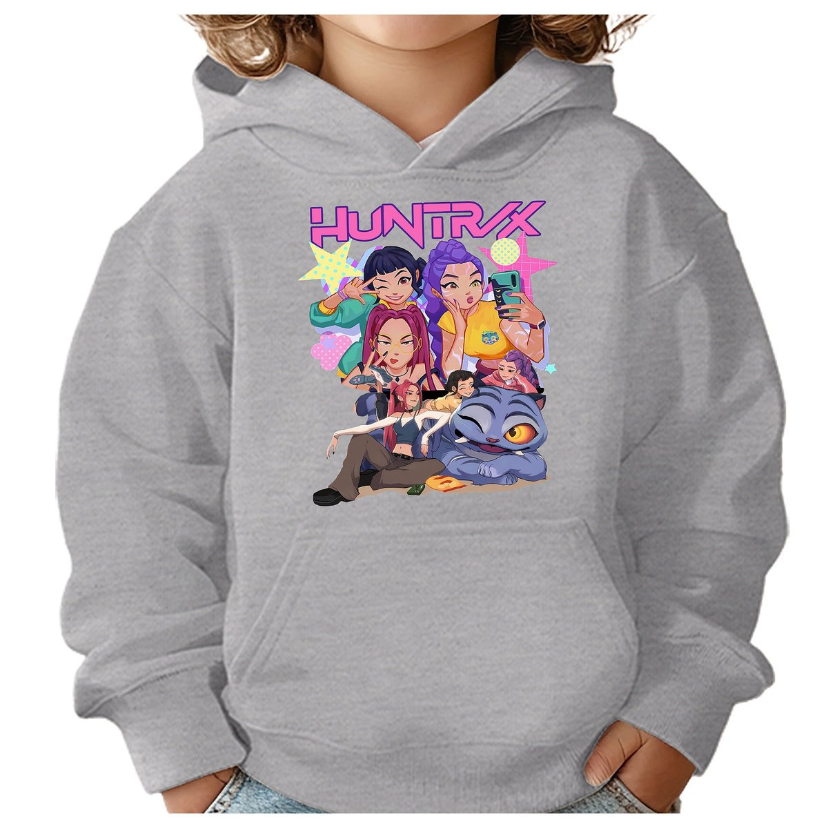 BLUZA DZIECIĘCA KPOP DEMON HUNTERS HUNTRIX 110-116 Z KAPTUREM BAWEŁNIANA