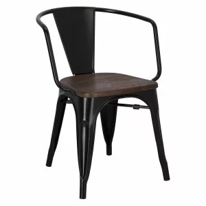 D2.Design design Krzesło Paris Arms Wood czarne sosna szc zotkowana 94399 - Krzesła - miniaturka - grafika 1