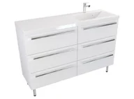 Szafki łazienkowe - Szafka Stojąca Z Umywalką ATH 120 cm S Prawa - Biały Mat - Uchwyty Chromowane - miniaturka - grafika 1