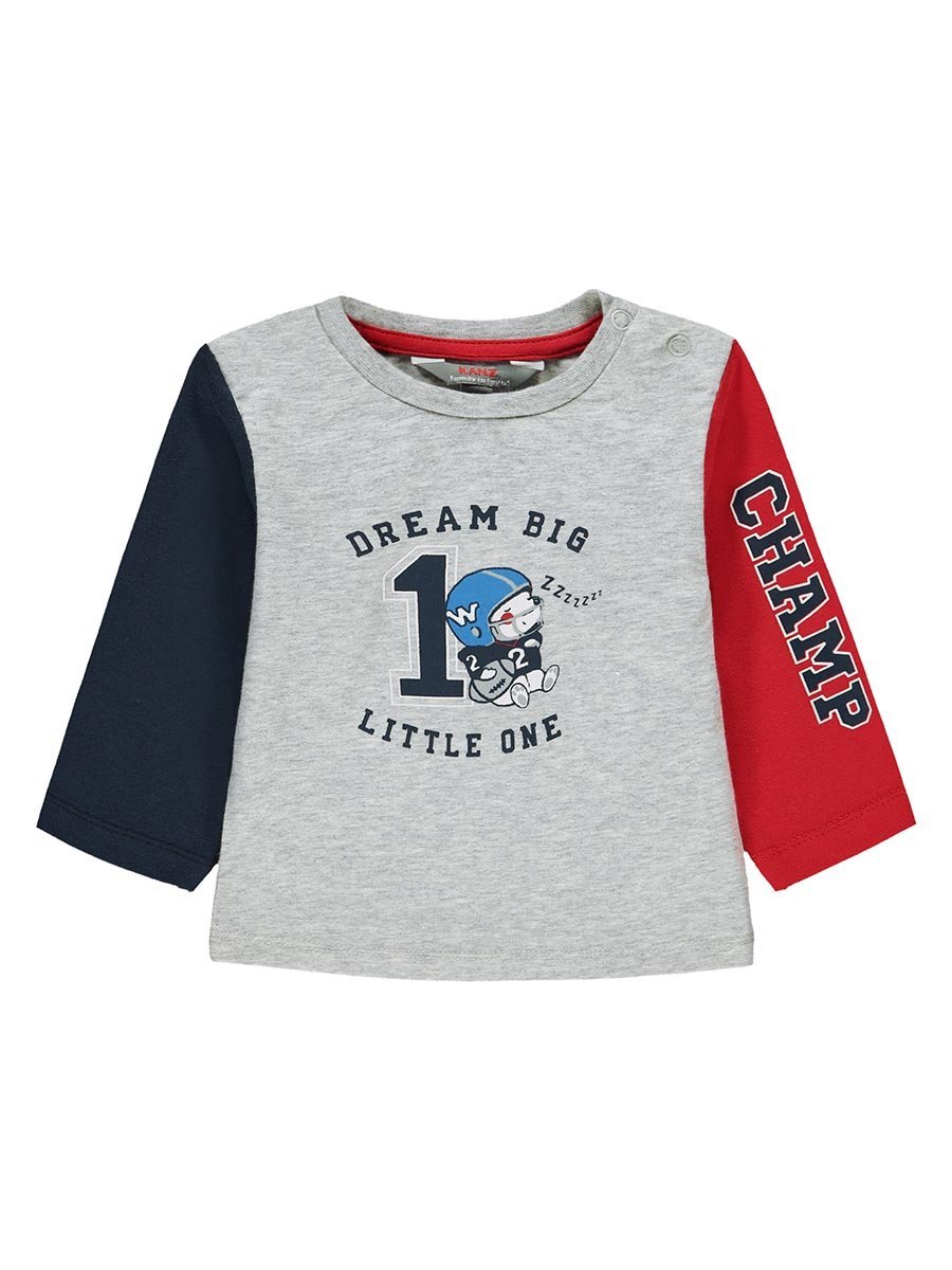 Niemowlęca bluzka z długim rękawem szara Kanz r.74