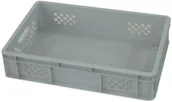 Pojemniki przemysłowe - Artech Pojemnik transportowy EURO 130, ścianki ażurowe, wym. 600 x 400 x 130 mm szary - miniaturka - grafika 1